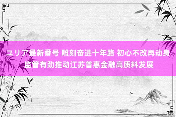 ユリア最新番号 雕刻奋进十年路 初心不改再动身 监管有劲推动江苏普惠金融高质料发展