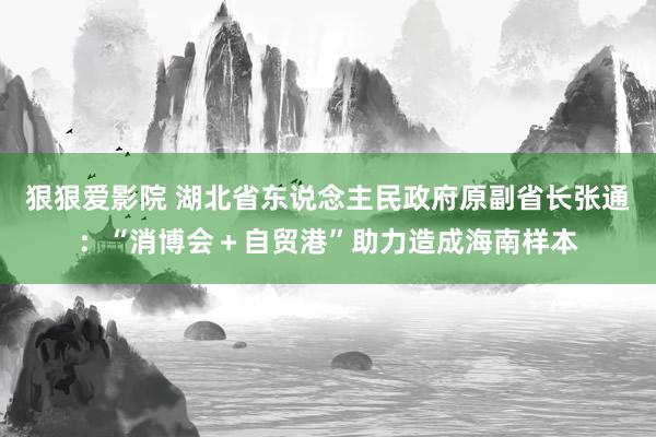 狠狠爱影院 湖北省东说念主民政府原副省长张通：“消博会＋自贸港”助力造成海南样本