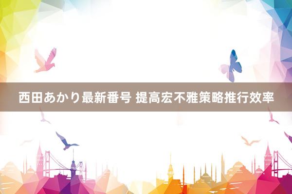 西田あかり最新番号 提高宏不雅策略推行效率