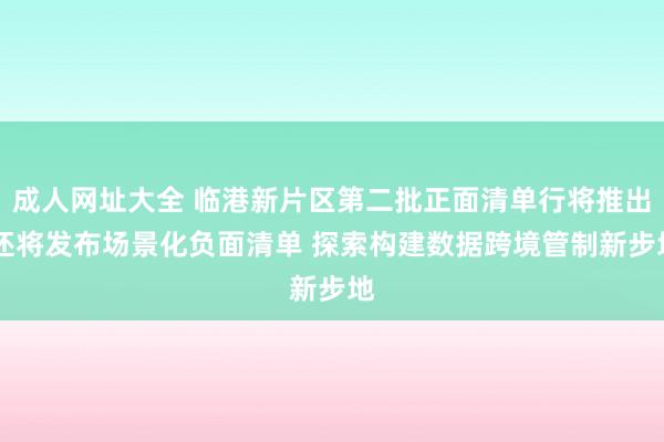 成人网址大全 临港新片区第二批正面清单行将推出 还将发布场景化负面清单 探索构建数据跨境管制新步地