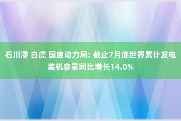 石川澪 白虎 国度动力局: 截止7月底世界累计发电装机容量同比增长14.0%