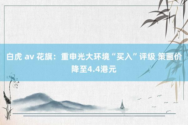 白虎 av 花旗：重申光大环境“买入”评级 策画价降至4.4港元