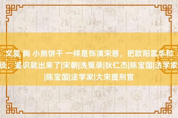 文爱 胸 小熊饼干 一样是饰演宋慈，把欧阳震华和何冰放在一谈，鉴识就出来了|宋朝|洗冤录|狄仁杰|陈宝国|法学家|大宋提刑官